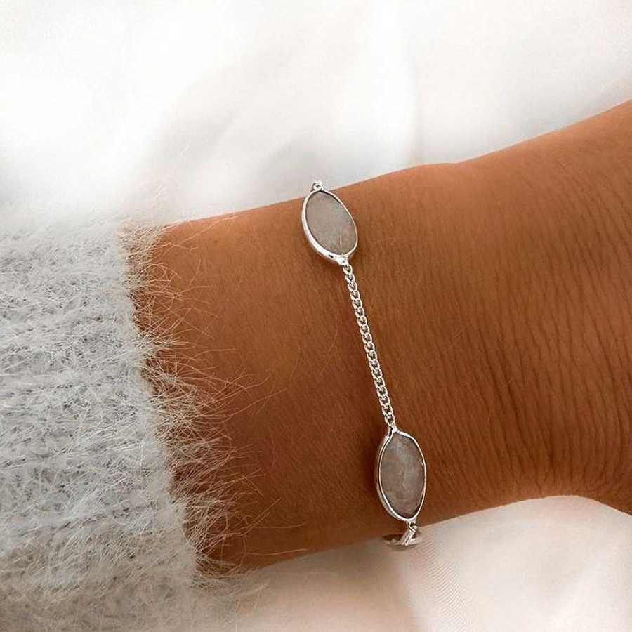 Armbanden My Unique Style | Armbandje Maansteen Arya - 925 Zilver