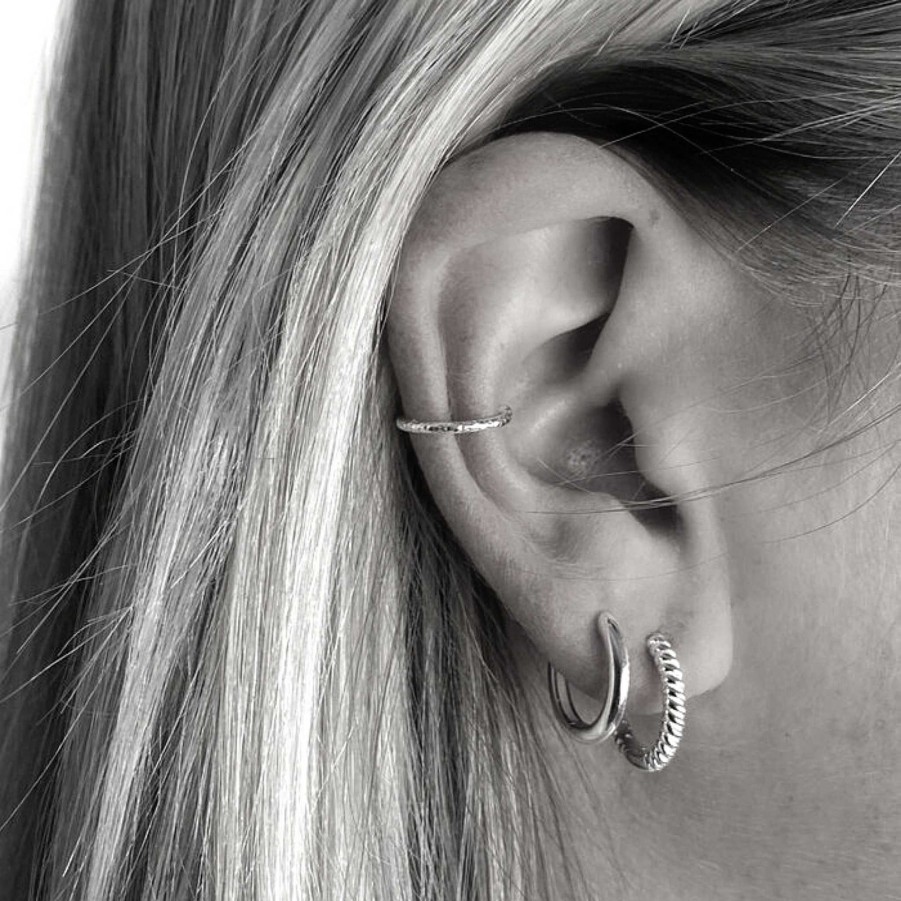 Oorbellen My Unique Style | Hammered Ear Cuff - 925 Zilver