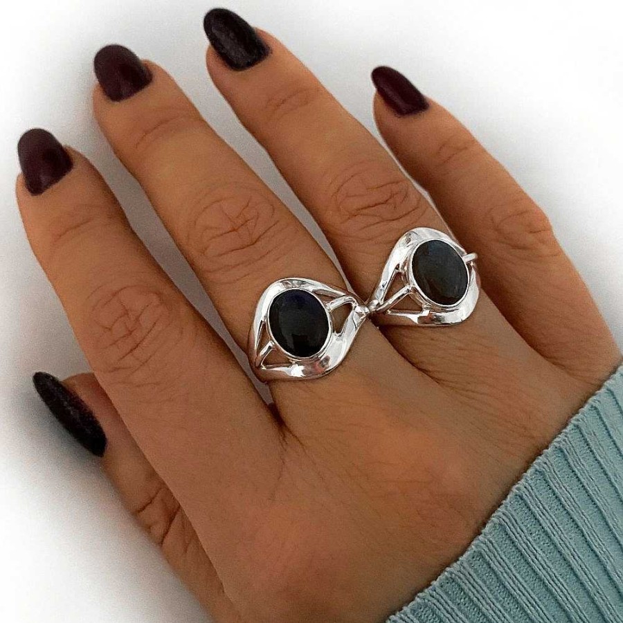 Ringen My Unique Style | Labradoriet Ring Onda - 925 Zilver