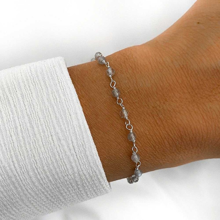 Armbanden My Unique Style | Labradoriet Beads Armband - 925 Zilver