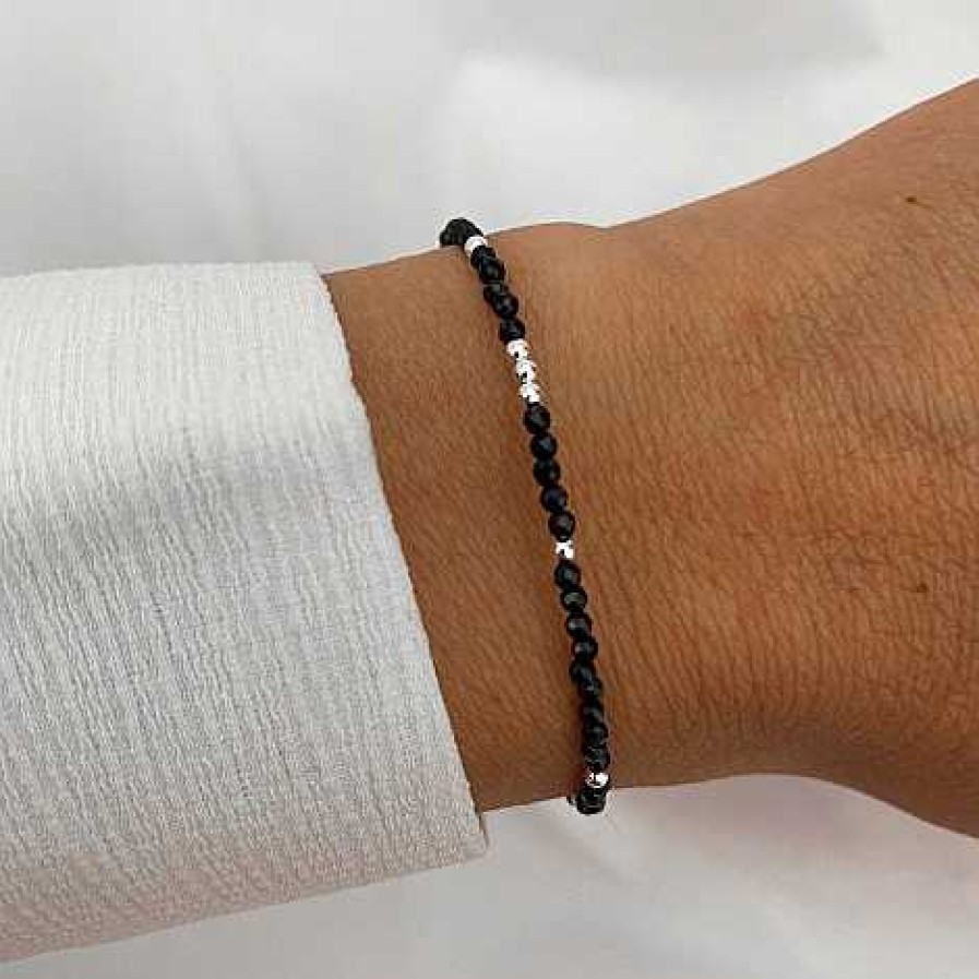 Armbanden My Unique Style | Black Onyx Kralen Armband - 925 Zilver