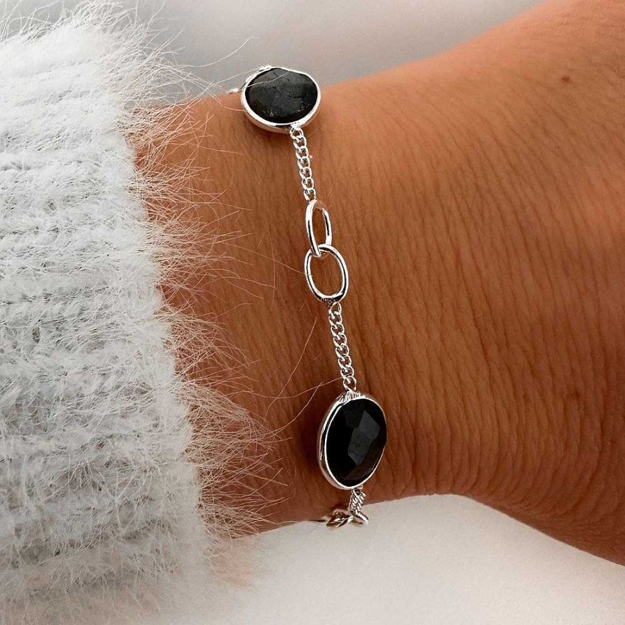 Armbanden My Unique Style | Armbandje Black Onyx Ziya - 925 Zilver