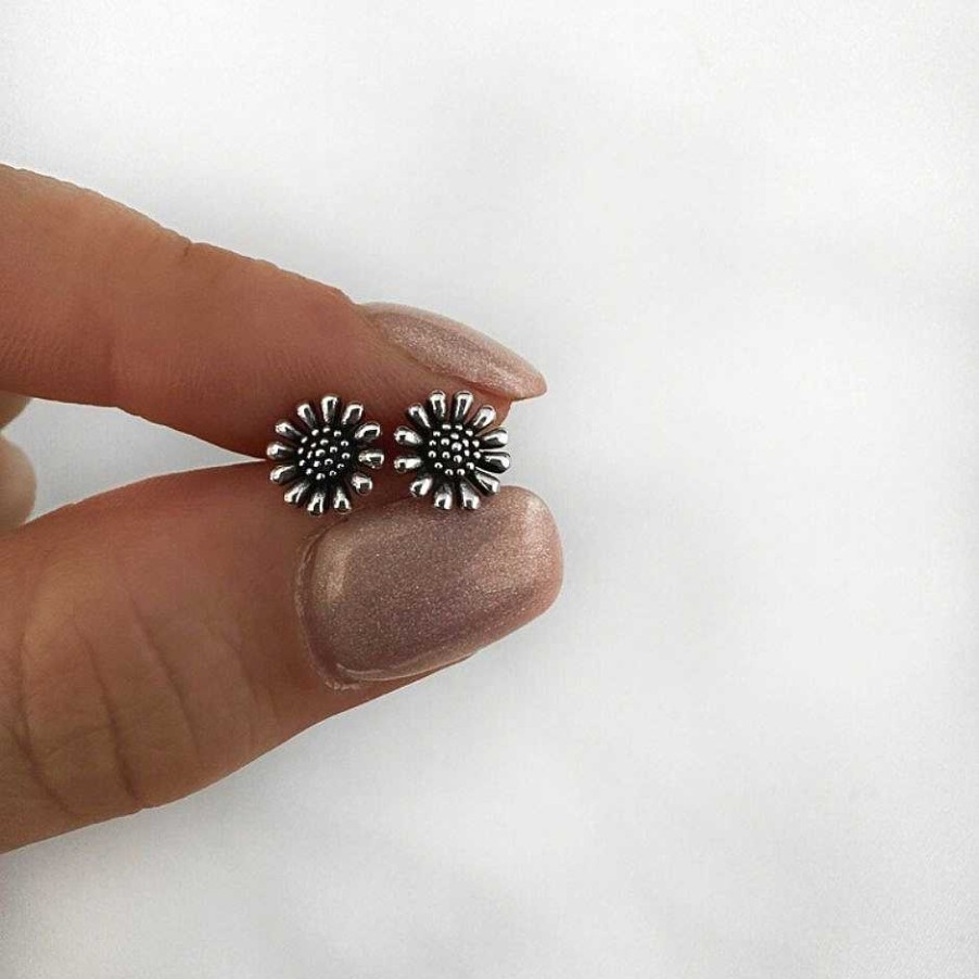 Oorbellen My Unique Style | Boho Sunflower Studs - 925 Zilver