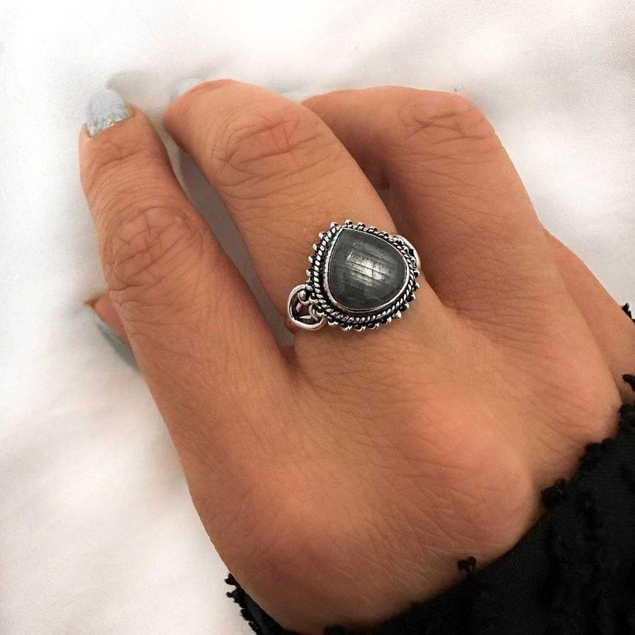 Ringen My Unique Style | Lunar Ring Labradoriet - 925 Zilver