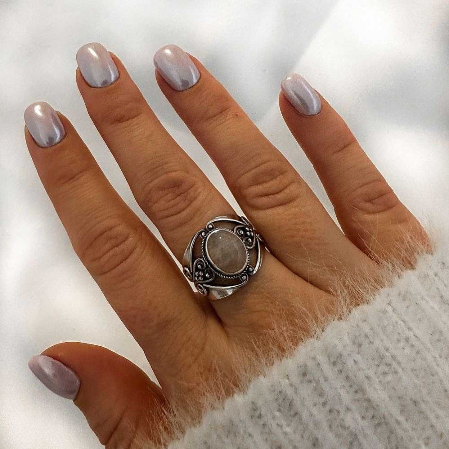 Ringen My Unique Style | Rozenkwarts Ring Liora - 925 Zilver