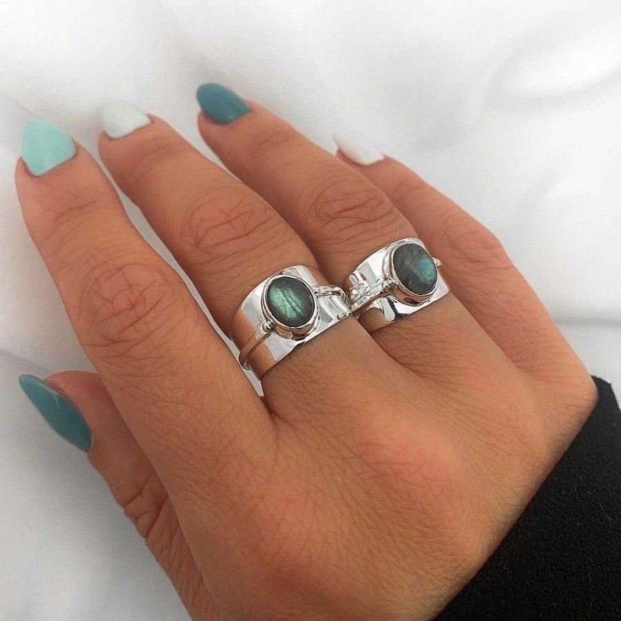 Ringen My Unique Style | Percy Labradorite Ring - 925 Zilver