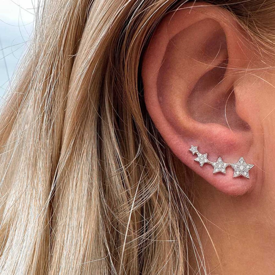 Oorbellen My Unique Style | Earclimber Estrellas - 925 Zilver