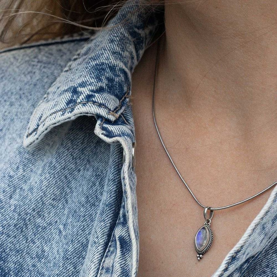 Kettingen My Unique Style | Maansteen Ketting Nyx - 925 Zilver