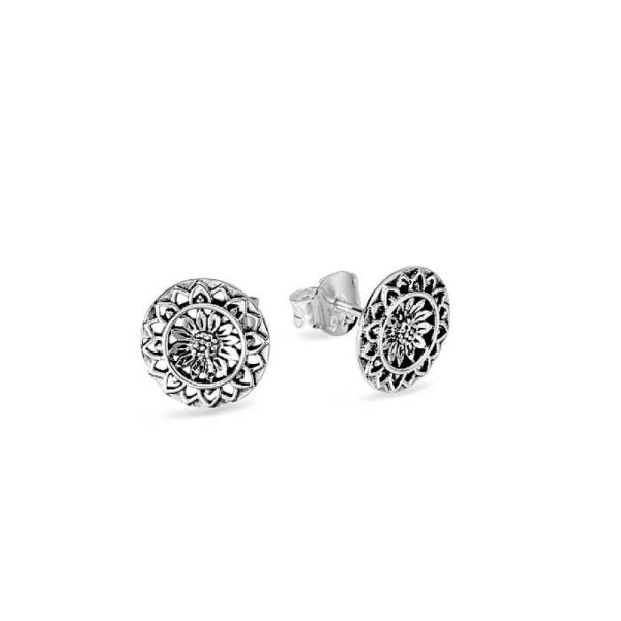 Oorbellen My Unique Style | Mantra Flower Studs - 925 Zilver