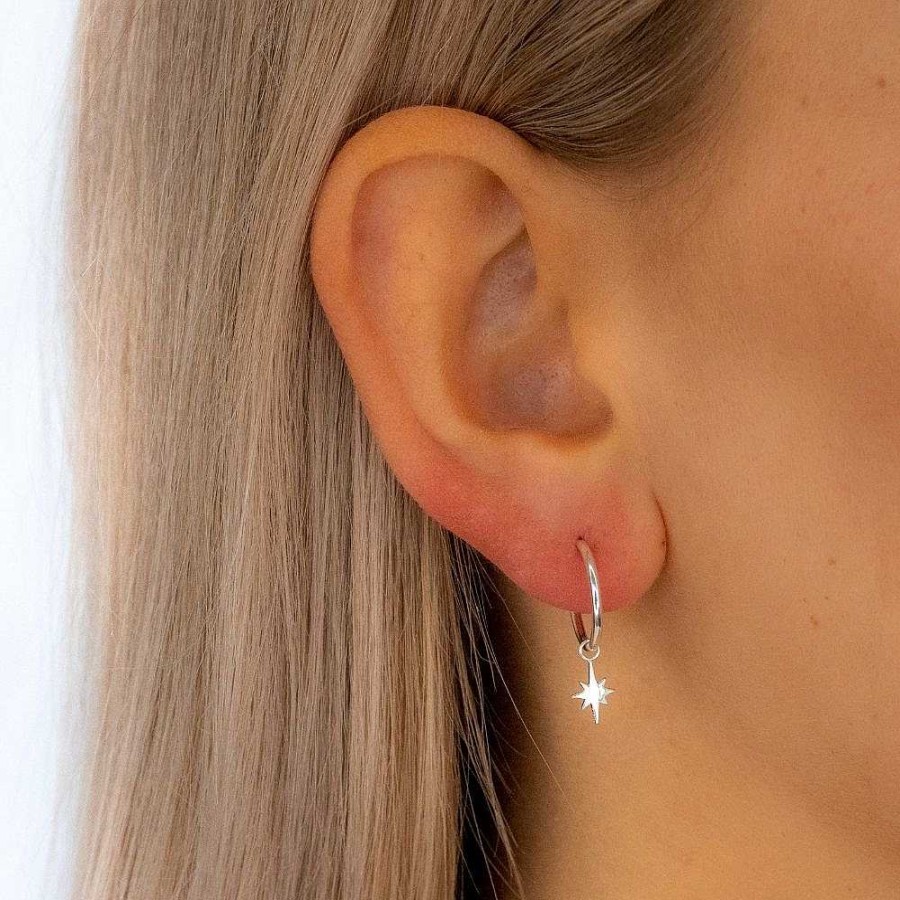 Oorbellen My Unique Style | Starburst Hoops - 925 Zilver