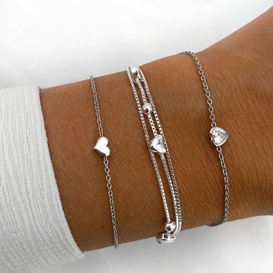 Armbanden My Unique Style | Armbandje Silver Hearts - 925 Zilver