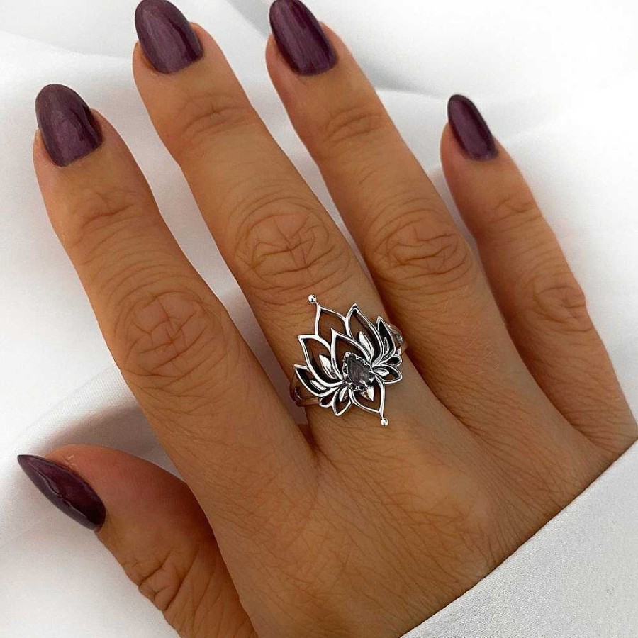 Ringen My Unique Style | White Lotus Ring - Maansteen