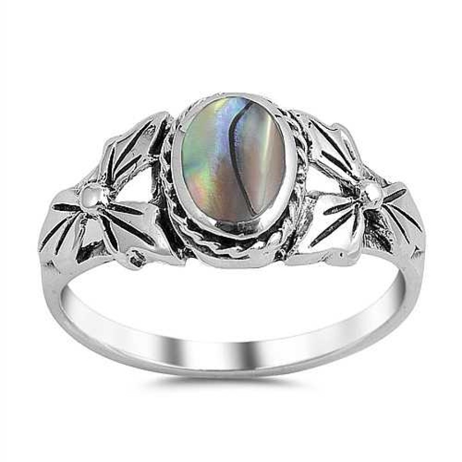 Ringen My Unique Style | Flower Abalone Ring - 925 Zilver