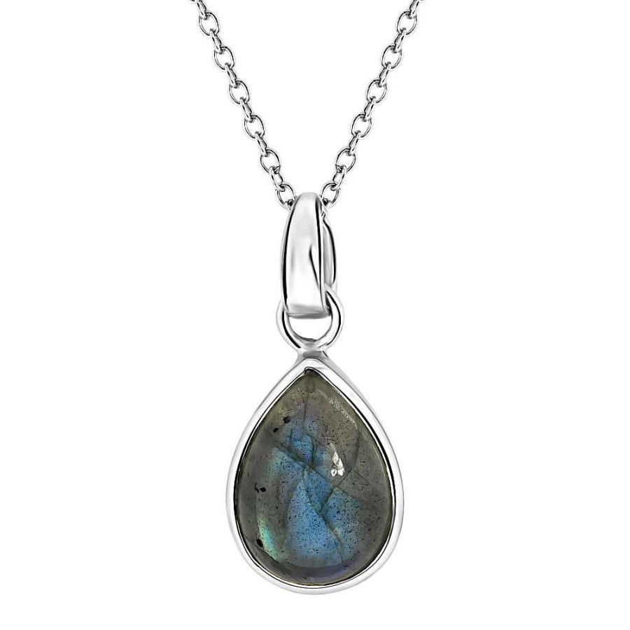 Kettingen My Unique Style | Ketting Labradorite Drop - 925 Zilver