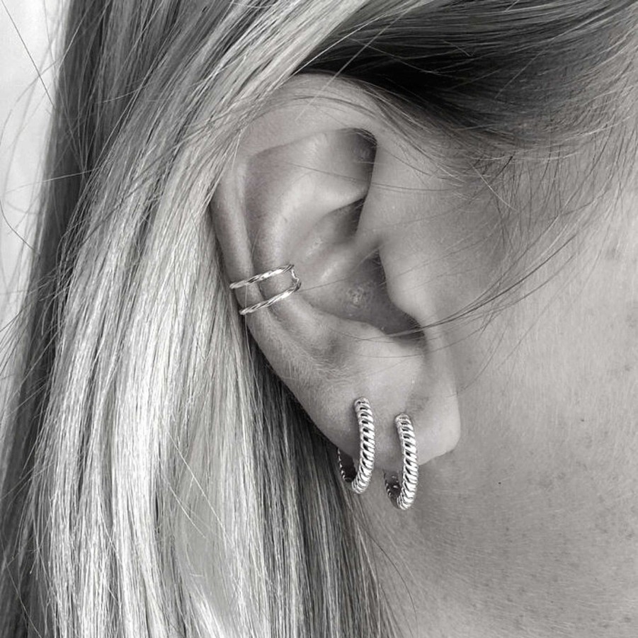 Oorbellen My Unique Style | Twisted Ear Cuff Doble - 925 Zilver